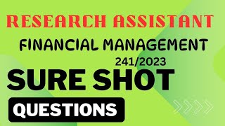 KERALA PSCRESEARCH ASSISTANTFINANCIAL MANAGEMENTCOMMERCECAT 2412023 [upl. by Higgs]