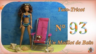 🥢 Tuto Tricot Barbie N°93  👙 Un Maillot de Bain [upl. by Nnahaid]