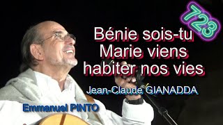 Bénie sois tu Marie viens habiter nos vies  JeanClaude GIANADDA  Instrumental avec paroles N°723 [upl. by Angelina]