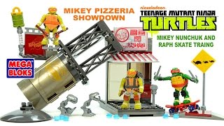 Mega Bloks TMNT Mikey Pizzeria Showdown Raph Skate Training amp Mike Nunchuk Training Set [upl. by Laenaj810]