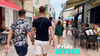 Arriving TOO EARLY for the Sitges Pride Parade 2024 🌈 Walking Tour Barcelona [upl. by Ailuj]