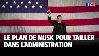 Le plan de Musk pour tailler dans ladministration｜LCI [upl. by Ttesil286]