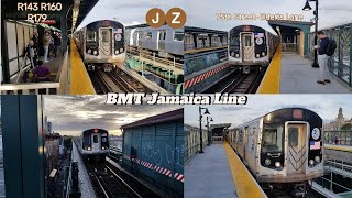 NYC MTA Subway 75th StreetElderts Lane Station BMT Jamaica Line R143 R160 R179 J Z Action [upl. by Catina536]