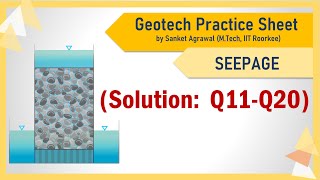 Problems on Seepage and Permeability Geotech Practice Sheet Solution of numerical problems Q11Q20 [upl. by Lalad]