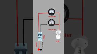 how to make ammter voltmeter connection electrical diy shorts [upl. by Nebur92]