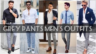 Mens Grey Pant Outfits IdeasGrey Pants With Shirts Combination Outfits 2022 [upl. by Annohsat960]