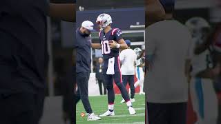 Patriots QBs Drake Maye Jacoby Brissett amp Joe Milton Hug It Out Before Preseason Game Vs Panthers [upl. by Lyrpa107]