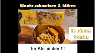 Wachs schmelzen und klären in einem Schritt  Bienenwachs schmelzen  Bienenwachs klären [upl. by Ammon]