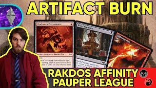 Clockwork Percussionist in Artifact Burn  Rakdos Affinity Homebrew  MTG Pauper [upl. by Airol]