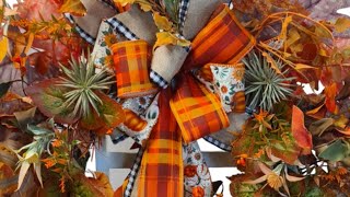 How to make an Artificial Autumn 🍂 Foliage Door Wreath [upl. by Hembree]