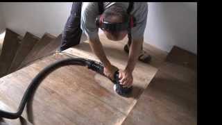 Sanding a Staircase  Refinish sand stain laquer wooden stairs [upl. by Pearle262]