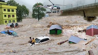 Mass evacuation in Nepal Mountains rivers and dams collapse Kathmandu sinks badly [upl. by Akimert]