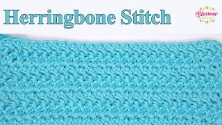 Herringbone Stitch  Easy Crochet tutorial for blankets scarf [upl. by Loise]