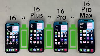 iPhone 16 Pro Max vs 16 Pro vs 16 Plus vs 16 Battery Life DRAIN Test [upl. by Adni]