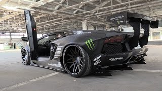 Liberty Walk Lamborghini Aventador w Fi Exhaust  Start Revs amp Fly Bys [upl. by Inverson]