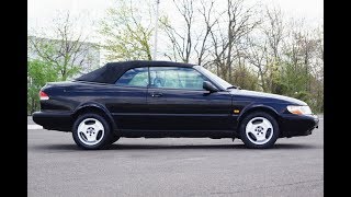 1997 Saab 900s Convertible 23L 5Speed Manual Transmission Black [upl. by Ennaillek]