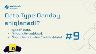 9  savol  Data Typelar qanday aniqlanadi [upl. by Fritze853]