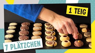 7 Weihnachtsplätzchen aus 1 Teig – schnell amp einfach gemacht [upl. by Acinorahs]