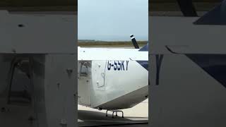 REFUELLING ISLES OF SCILLY GSSKY SKYBUS ISLANDER AIRCRAFT AT LANDS END AIRPORT CORNWALL airport [upl. by Milano555]