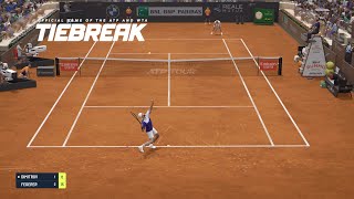 TIEBREAK  Roger Federer Vs Grigor Dimitrov I Rome Masters I Expert Difficulty PS5 [upl. by Yolanthe]