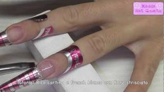 Tutorial  Ricostruzione con cartinanail forum Crystal Nails e fiore strisciato  Maddafashion [upl. by Ella]