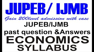 IJMBJUPEB Economics syllabus [upl. by Eglantine]