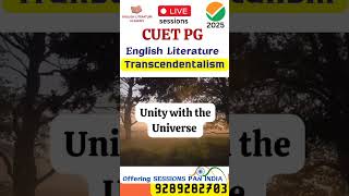 Transcendentalism  CUET PG  2025  ENGLISH LITERATURE  COACHING cuetpg india DU university [upl. by Radburn]