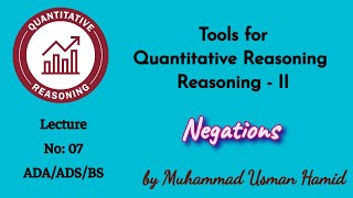 Tools for Quantitative Reasoning  Lecture 07  ADA  ADS  BS  BZU  UoS HEC QREA108 [upl. by Eenor]