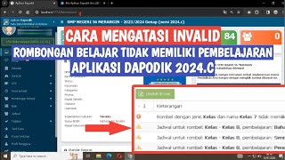 CARA MENGATASI INVALID ROMBONGAN BELAJAR TIDAK MEMILIKI PEMBELAJARAN DAPODIK 2024C [upl. by Lonyer783]