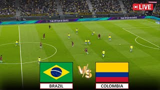 🔴BRAZIL vs COLOMBIA LIVE FOOTBALL MATCH I FULL MATCH STREAM I eFootball Pes 21 Gameplay [upl. by Hebert]