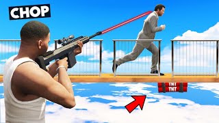 GTA 5 CHOP USES SUPER AIM IN SNIPERS VS RUNNERS [upl. by Duong]