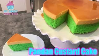 Pandan Custard Cake  mysweetambitions [upl. by Ecnerrot391]