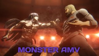 Kengan Ashura Kiryu Setsuna VS Kuroki Gensai AMV  Monster [upl. by Eidua]