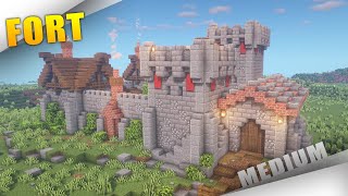 Minecraft How To Build a Medieval Stone Fort  Castle  Keep [upl. by Anaoj983]