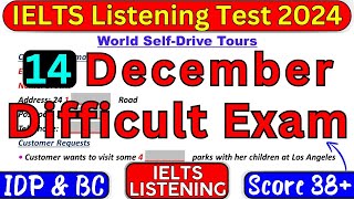 Very Hard Test 14 DECEMBER 2024 IELTS LISTENING TEST WITH ANSWERS  IELTS  IDP amp BC [upl. by Nabala]