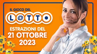 Estrazione in diretta del Gioco del Lotto e del Simbolotto di Sabato 21 Ottobre 2023 [upl. by Zuckerman]