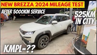 New Maruti Brezza City Mileage Test Petrol 2024 Tank To Tank  Brezza Automatic  brezza zxi 2023 [upl. by Floyd655]