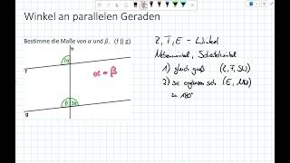 Parallelen  Winkel berechnen 7I27II2 [upl. by Yecats103]