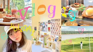 Vlog 19  holiday vlog 🌟🥤🏕 ไปคาเฟ่จัดโต๊ะใหม่ดูอนิเมะทำการบ้าน [upl. by Portingale71]