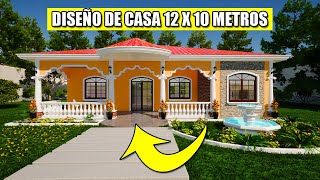 ⚪✅🌵Diseño de Casa 12x10 Metros  Como construir una casa estilo guatemalteco Recorrido Virtual [upl. by Cookie]