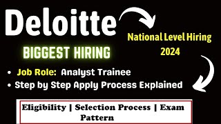 Deloitte NLA Mass Hiring 2024  Deloitte National Level Recruitment 2024  Selection Process [upl. by Joey977]