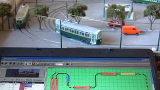 Test Rocrail on H0 trolley layout [upl. by Peony680]