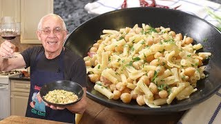 Pasta with Chickpeas Recipe White Sauce Version  Pasta e Ceci [upl. by Marion616]