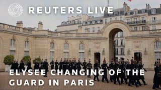 LIVE British Grenadiers join Republican Guards for Elysee changing of the guard in Paris [upl. by Cutcliffe]