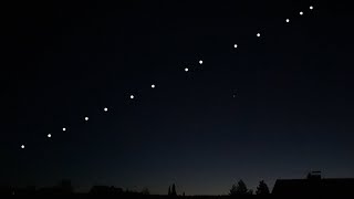 SpaceX Starlink satellites train seen from earth  Strange lights in the sky [upl. by Nosrac374]