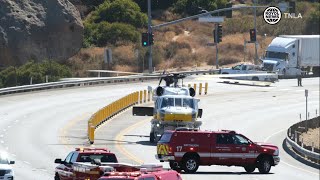 LA County Fire Department Air Ops Lands on Topanga Canyon [upl. by Adley788]