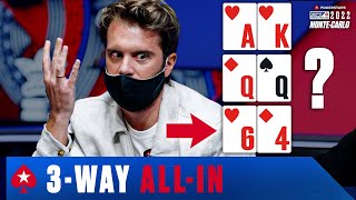 BIZARRE ALLIN HAND AT EPT MonteCarlo 2022 ♠️ PokerStars [upl. by Eromle]