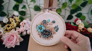 Ribbon Embroidery Flower  Hand Stitching Tutorial  Daisy Flower [upl. by Armillas430]