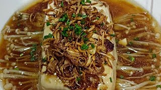 Stim Tofu Lembut Dan Cendawan Enoki Dengan Taburan Bawang Goreng [upl. by Humo942]