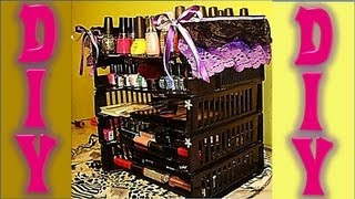 DIY organizador y estan de esmaltes y maquillaje ideas para organizar tu makeup [upl. by Zeeba]